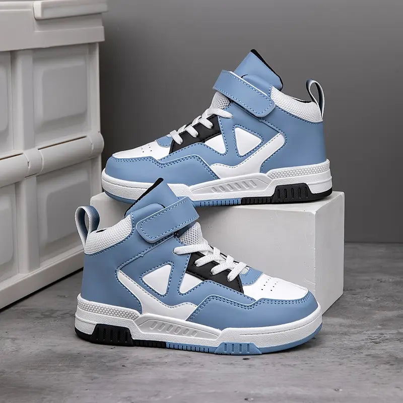 Baskets montantes fille noires et vertes – Chaussures de sport tendance style basketball