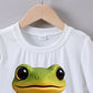 T-shirt Garçon Bleu avec Motif Dessin Animé Drôle – Haut Enfant Confortable et Original