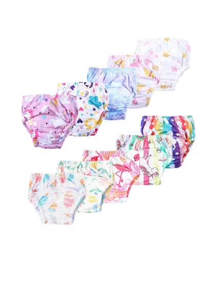 Couches lavables bébé réutilisables – Lot de 10 culottes colorées et imprimées, ajustables et écologiques