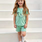T-shirt Fille Papillon Imprimé, coloris Vert clair