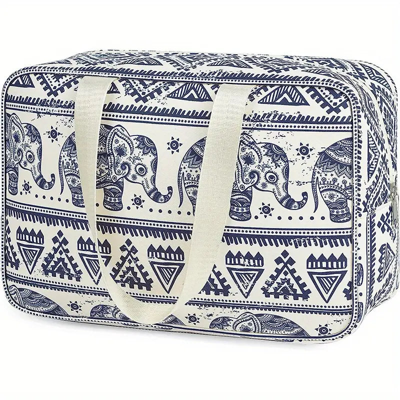 Trousse de toilette grand format à motifs éléphants  Style ethnique chic
