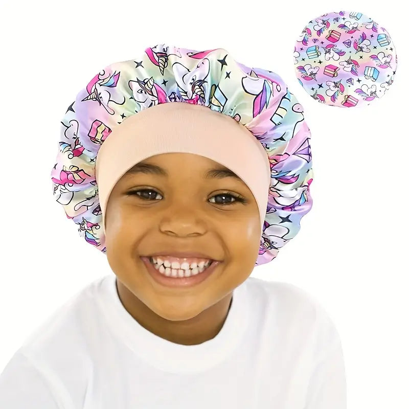 Bonnet de Nuit Enfant Satin – Chapeaux et Casquettes Colorés pour Filles | Protection Cheveux, Confort & Style