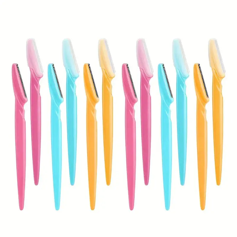 Lot de 12 Rasoirs Visage Femme – Lames Douces pour Sourcils, Duvet & Peau Sensible