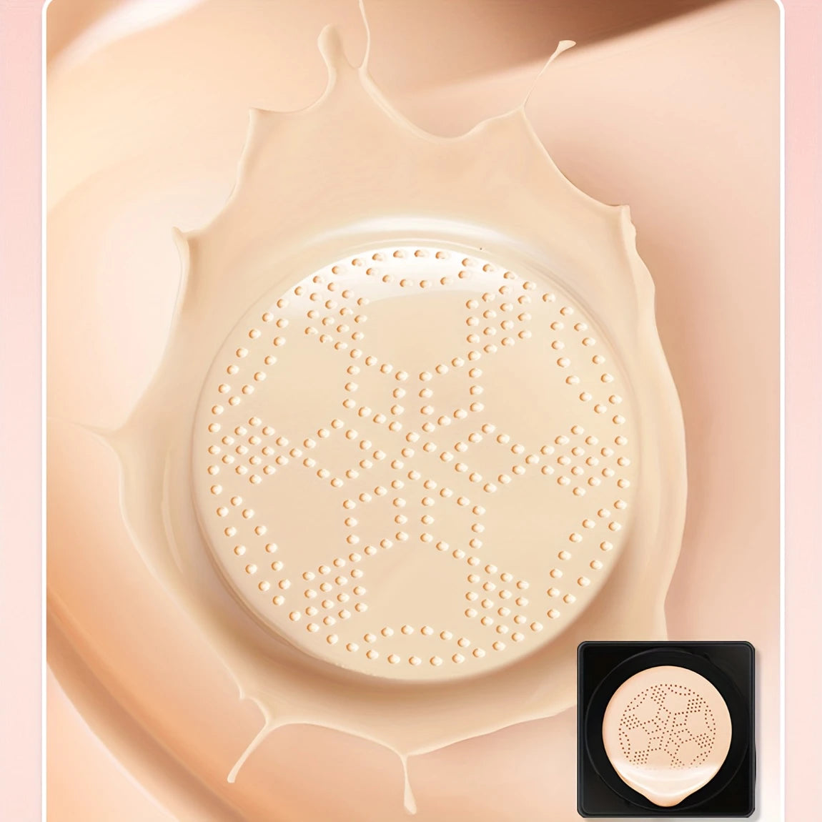 Fond de Teint Cushion Crème O’Cheal – Maquillage Haute Couvrance avec Éponge Tampon Fleur pour Teint Parfait