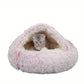 Lit Igloo pour Chat ou Petit Chien – Coussin Douillet en Fausse Fourrure