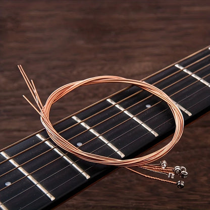 Cordes en cuivre pour guitare acoustique, coloris Rouge