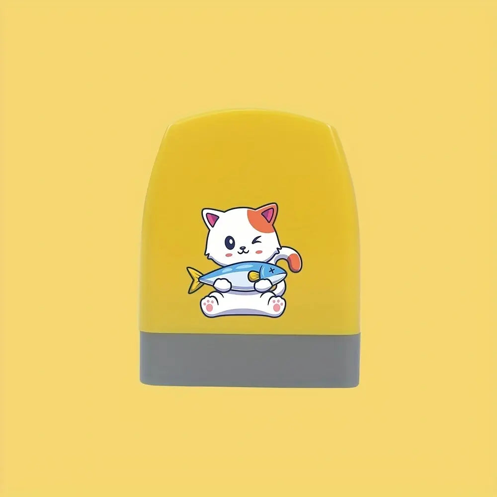 Tampon Encreur Personnalisé pour Enfant – Design Chat/Dinosaure/Zèbre Mignon – Idéal pour Fournitures et Cahiers