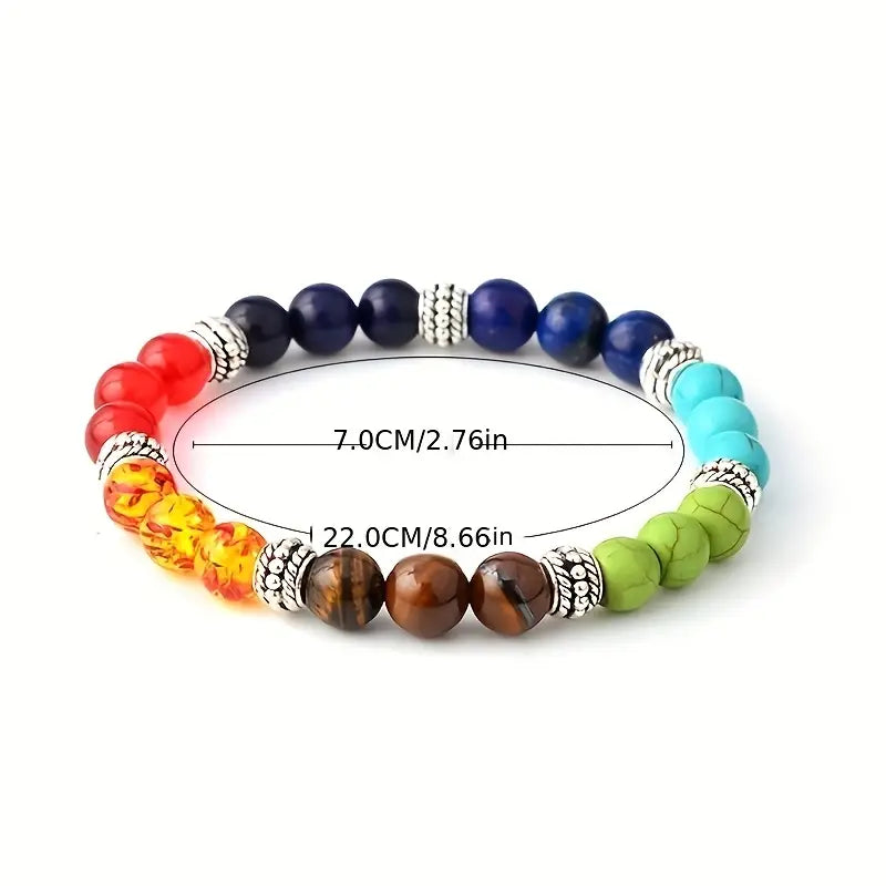 Collier et Bracelet 7 Chakras en Pierres Naturelles – Bijoux Énergétiques pour Équilibre et Bien-Être