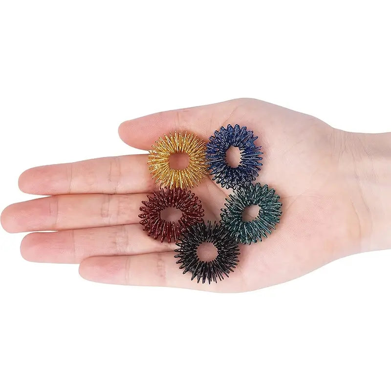 Anneaux de Massage Acupression pour Doigts – Set Multicolore Anti-Stress, Stimulation des Points d’Énergie, Bien-Être et Relaxation Quotidienne