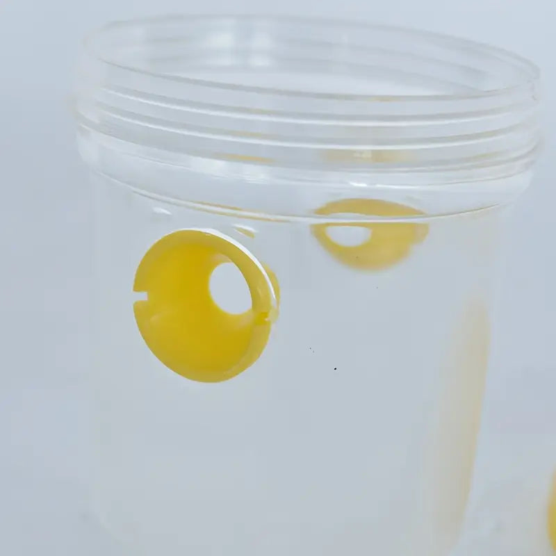 Piège à Insectes Volants Réutilisable – Pot Transparent avec Couvercle Jaune pour Capturer Guêpes, Mouches et Moustiques