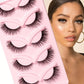 Faux Cils Naturels 3D – Pack de 5 Paires Ultra-Légers Réutilisables pour un Regard Intense et Glamour