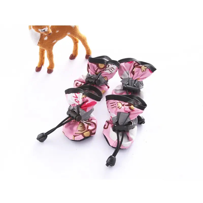 Bottines Imperméables Antidérapantes pour Chien – Chaussures de Protection Hiver avec Motif Singe – Accessoires Mignons et Pratiques pour Animaux