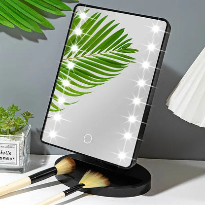 Miroir de Maquillage LED avec Éclairage Intégré – Design Élégant et Rotation Ajustable pour Coiffure & Beauté