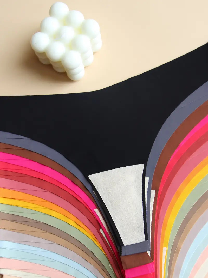 Lot de 12 pcs de Strings Invisibles Femme Sans Couture – Ultra Doux & Multicolores