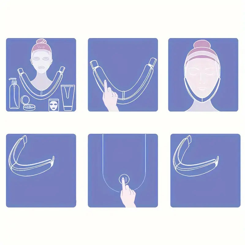 Masseur Électrique Raffermissant Visage et Menton – Anti Double-Menton avec Thérapie EMS et Lumière LED