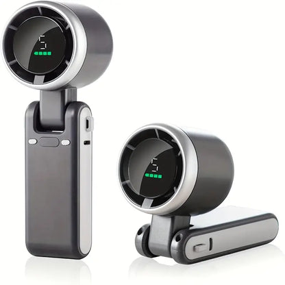 Mini Ventilateur Électrique Portable à Affichage LED – 5 Vitesses, Rechargeable USB, Idéal pour la Détente et le Bien-Être en Été