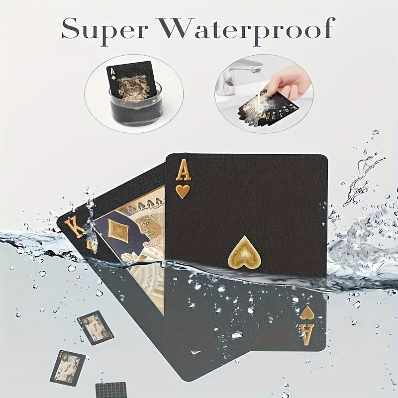 Jeu de Cartes Premium Noir & Or – Finition Imperméable, Design Luxe et Durable