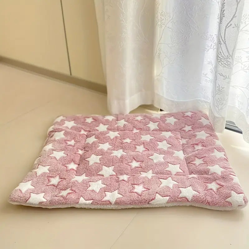 Tapis Douillet pour Animaux – Coussin Moelleux Étoilé pour Chien ou Chat, Lavable et Antidérapant