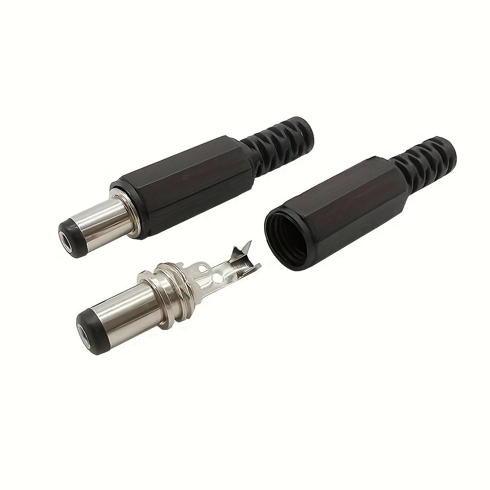 Lot de 10 Connecteurs DC 5.5x2.1 mm – Fiches Mâles et Femelles à Souder pour Alimentation LED, Arduino, CCTV