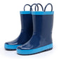 Bottes de pluie garçon bleu marine – Bottes imperméables avec poignées faciles à enfiler