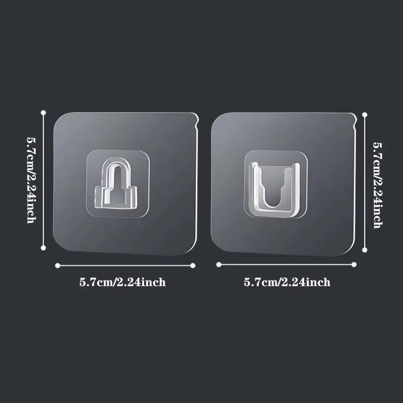 Crochets Muraux Transparente Autocollants – Fixation Sans Perçage, Réutilisables et Ultra-Résistants pour Salle de Bain et Cuisine