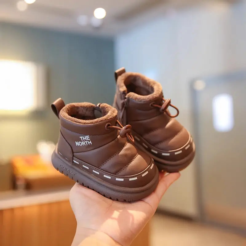 Bottes bébé fille hiver fourrées antidérapantes – Chaussures chaudes confortables