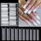 Capsules Ongles Longues Transparentes – 100 Pièces Tips Carrés pour Extension et Pose d’Ongles en Gel ou Acrylique