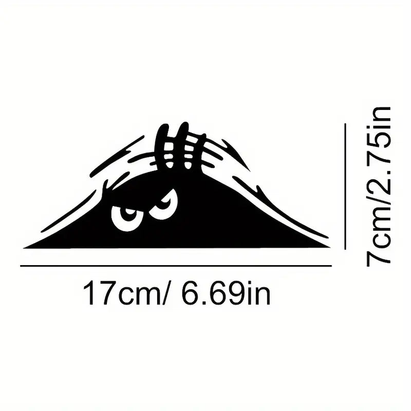 Autocollant Voiture Monstre Drôle – Sticker Regard qui Espionne, Décoration Originale Pare-Chocs et Coffre