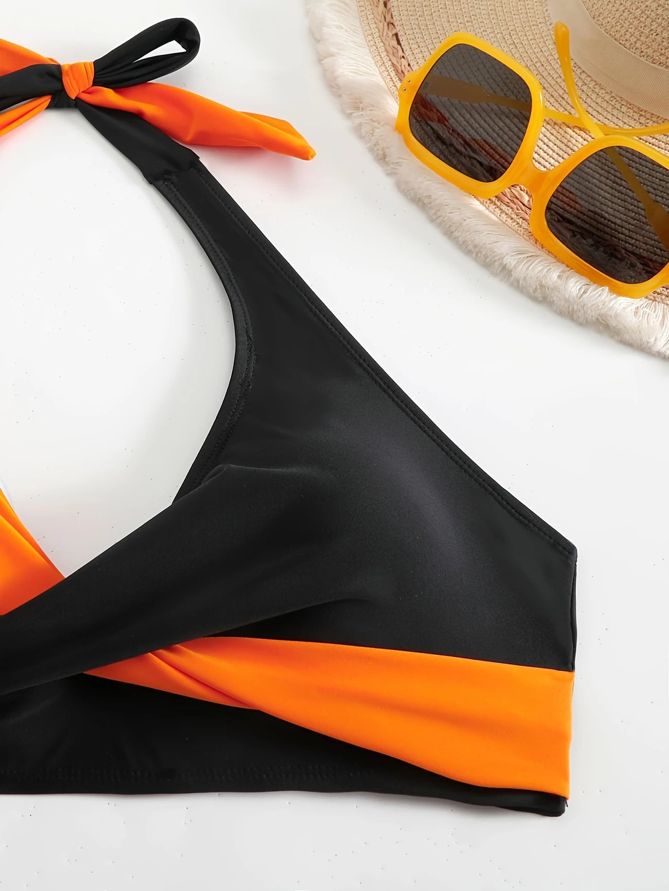 Bikini Femme Taille Haute 2 Pièces – Maillot de Bain Croisé à Nouer, Look Élégant et Confort Plage