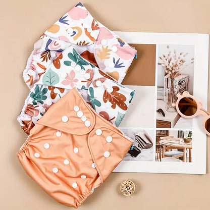 Couche Lavable Réutilisable Imperméable avec Boutons Pression – Motifs Bébé Confortables et Écologiques