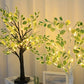 Lampe Arbre LED Décoratif avec Feuilles Vertes – Éclairage Ambiance Naturel pour Salon, Chambre et Bureau