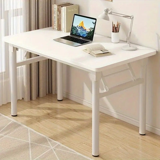 Bureau Blanc Pliable Moderne – Table de Travail Minimaliste pour Bureau à Domicile ou Étudiant