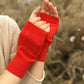 Mitaines femme en laine tricotée sans doigts – Gants chauds et confortables pour l’hiver