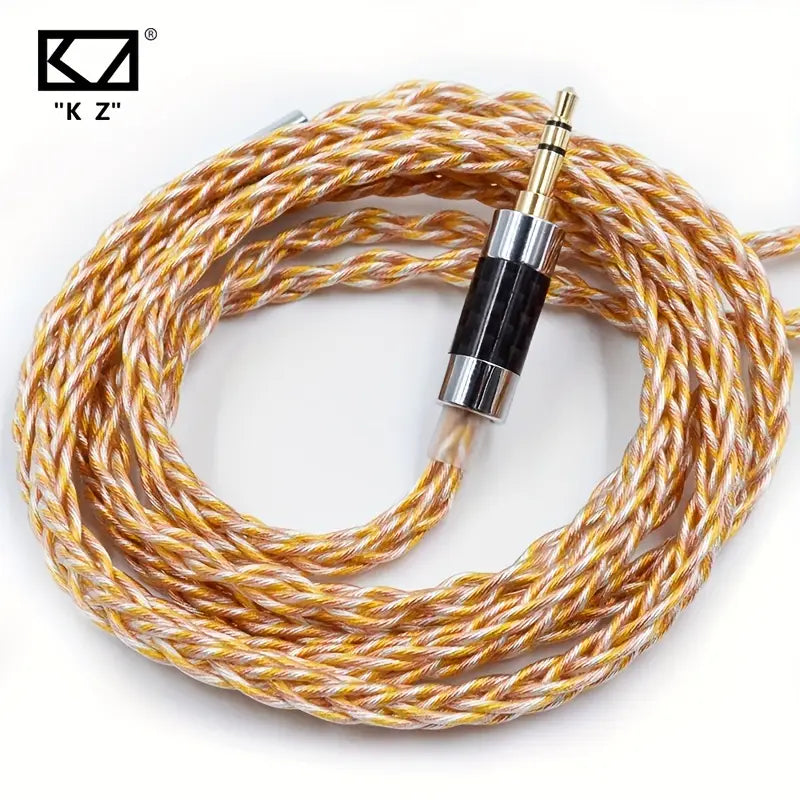 Câble Audio Tressé Jack 3.5mm Haute Qualité – Compatible Casques et Écouteurs KZ