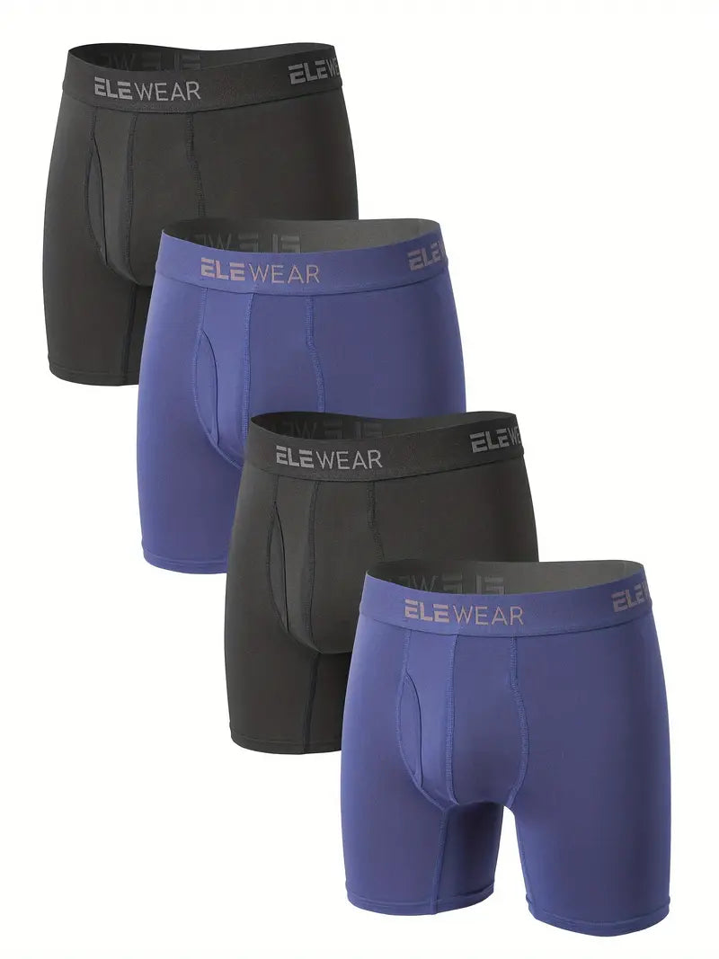 Pack de 4 Boxers Homme Noirs – Sous-vêtements Classiques et Confortables en Coton Stretch