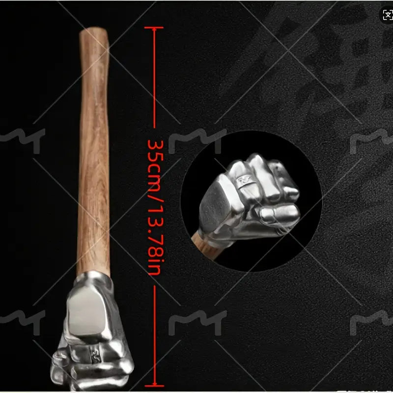 Marteau Original Poing en Acier avec Manche en Bois – Outil à Main Robuste pour Bricolage et Décoration
