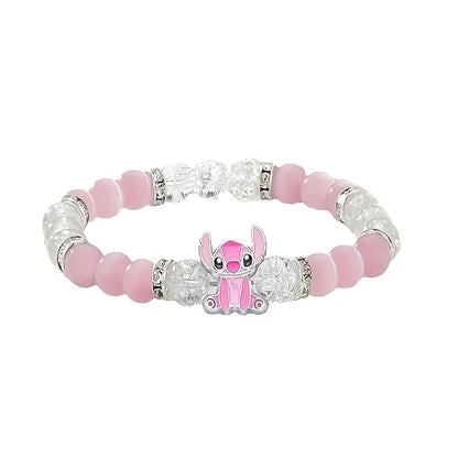Bracelet Élastique Enfant Perles Roses et Blanches – Bijou Fantaisie avec Petit Charm