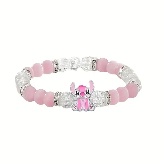 Bracelet Élastique Enfant Perles Roses et Blanches – Bijou Fantaisie avec Petit Charm