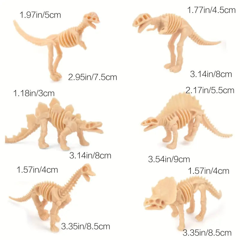 Mini Squelettes de Dinosaures en Plastique – Modèles 3D Éducatifs pour Projets et Décoration
