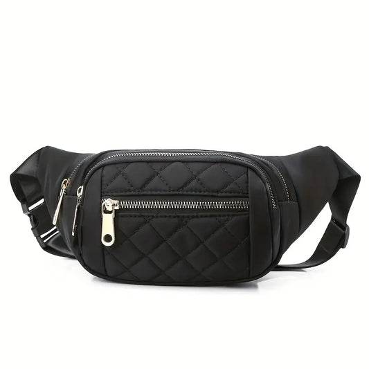 Sac banane bandoulière chic en tissu matelassé – Idéal pour un look moderne et stylé
