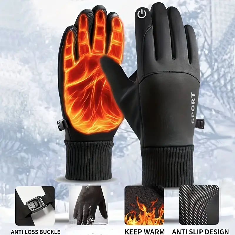 Gants tactiles homme hiver – Gants de sport coupe-vent et imperméables pour vélo, moto et ski