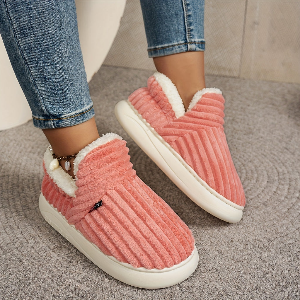 Chaussons femme en polaire, coloris Rose