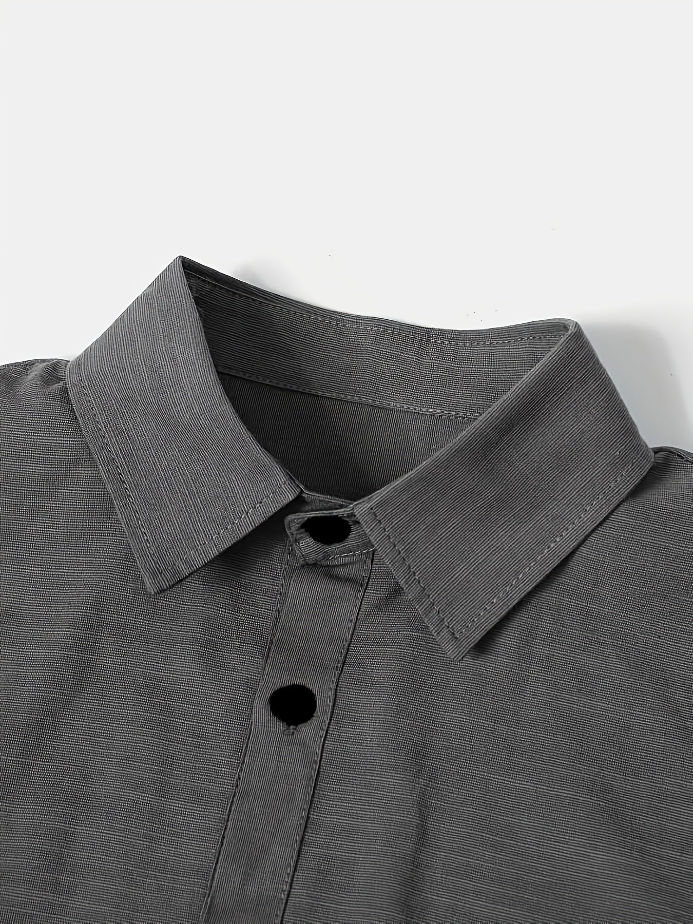 Chemise décontractée unie à boutons pour homme