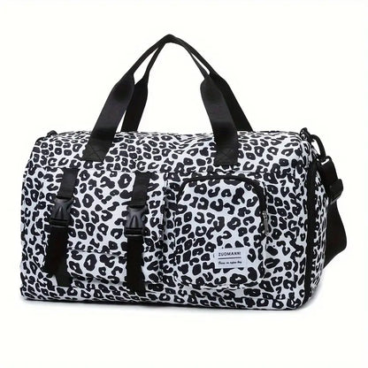 Sac de Voyage Sport et Week-End Rose Imprimé Léopard – Cabine Grande Capacité avec Bandoulière Réglable