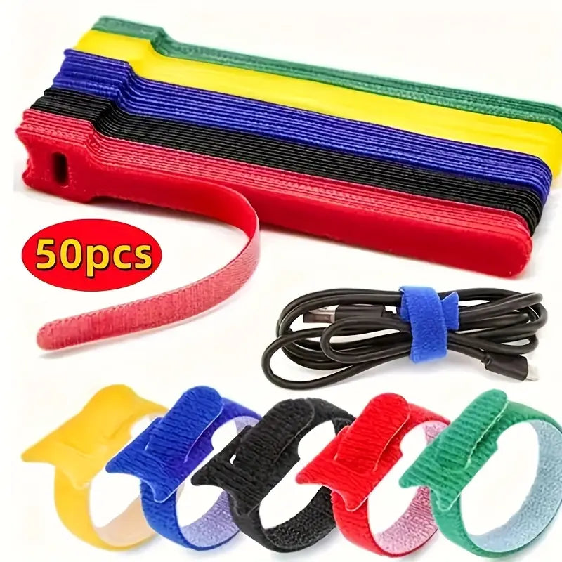 Attaches Velcro Réutilisables – Serre-Câbles Colorés pour Gestion de Fils et Organisation de Bureau