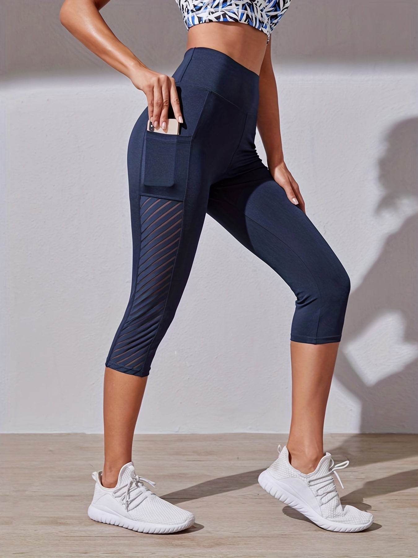 Pantalon Capri de Sport de Levage de Hanche de Contrôle de Ventre