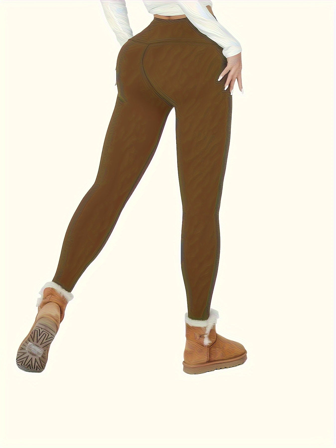 Leggings Femme Doublés Polaire Taille Haute