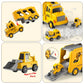 Camion transporteur de véhicules de chantier – Jouet de construction avec mini engins