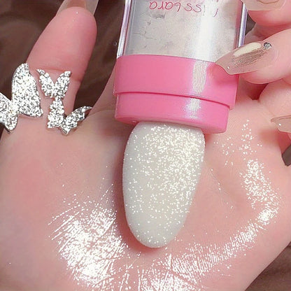 Enlumineur Liquide avec Applicateur Éponge – Highlighter 3 Teintes pour Visage, Lèvres et Cheveux