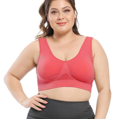 Brassière de Sport Confortable Sans Couture Grande Taille, coloris Rouge